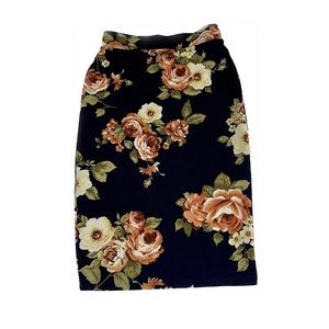 Black Floral Skirt